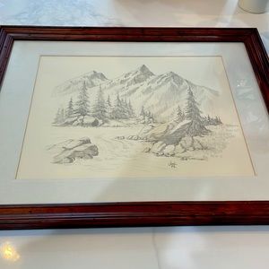 Joni Eareckson Tada Early Original Landscape Sketch